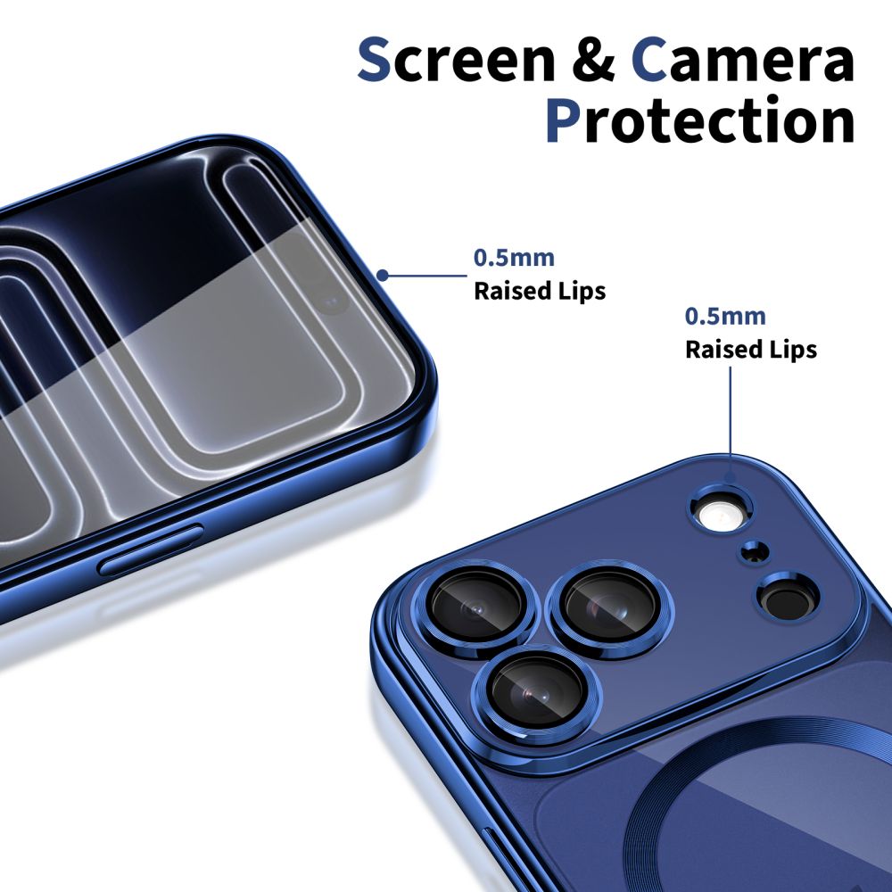 Tech-Protect MagFlex MagSafe Case for iPhone 17 Pro Max - Clear Navy Blue_2