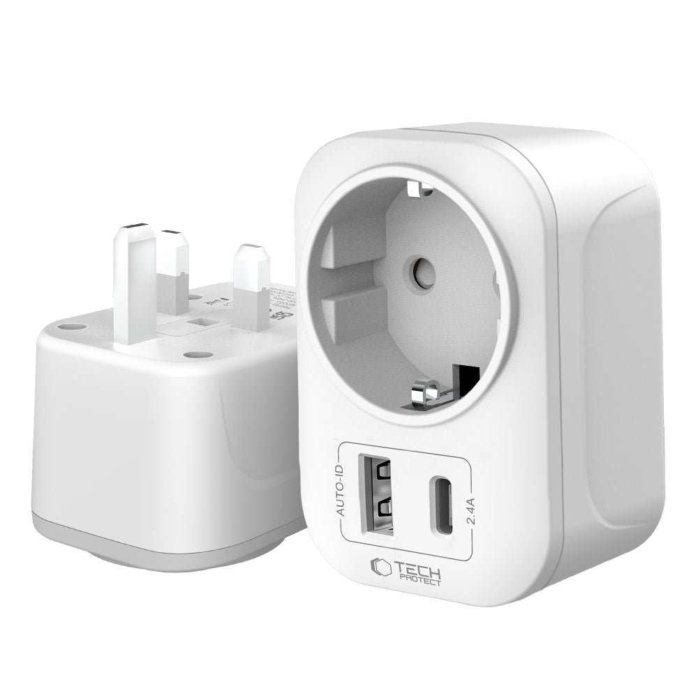 Tech-Protect TA100 UK Adapter - White_2