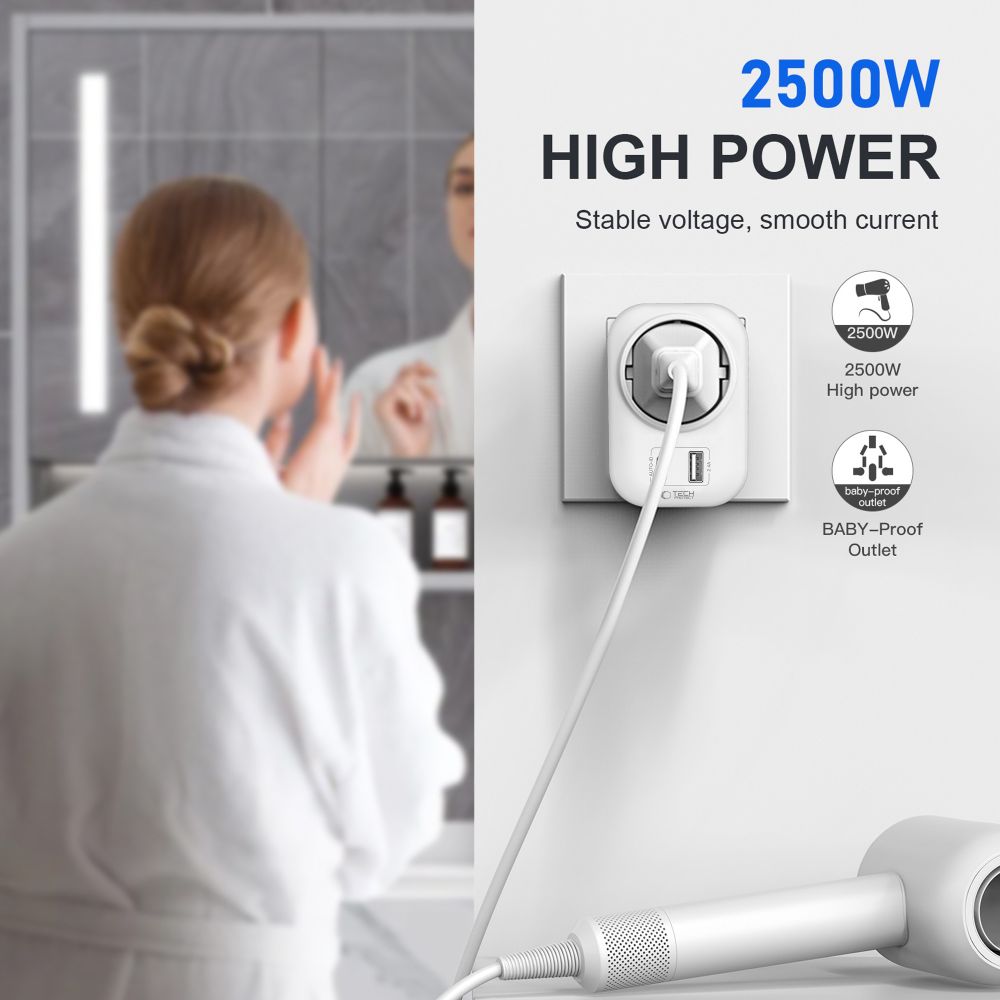 Tech-Protect TA100 UK Adapter - White_3