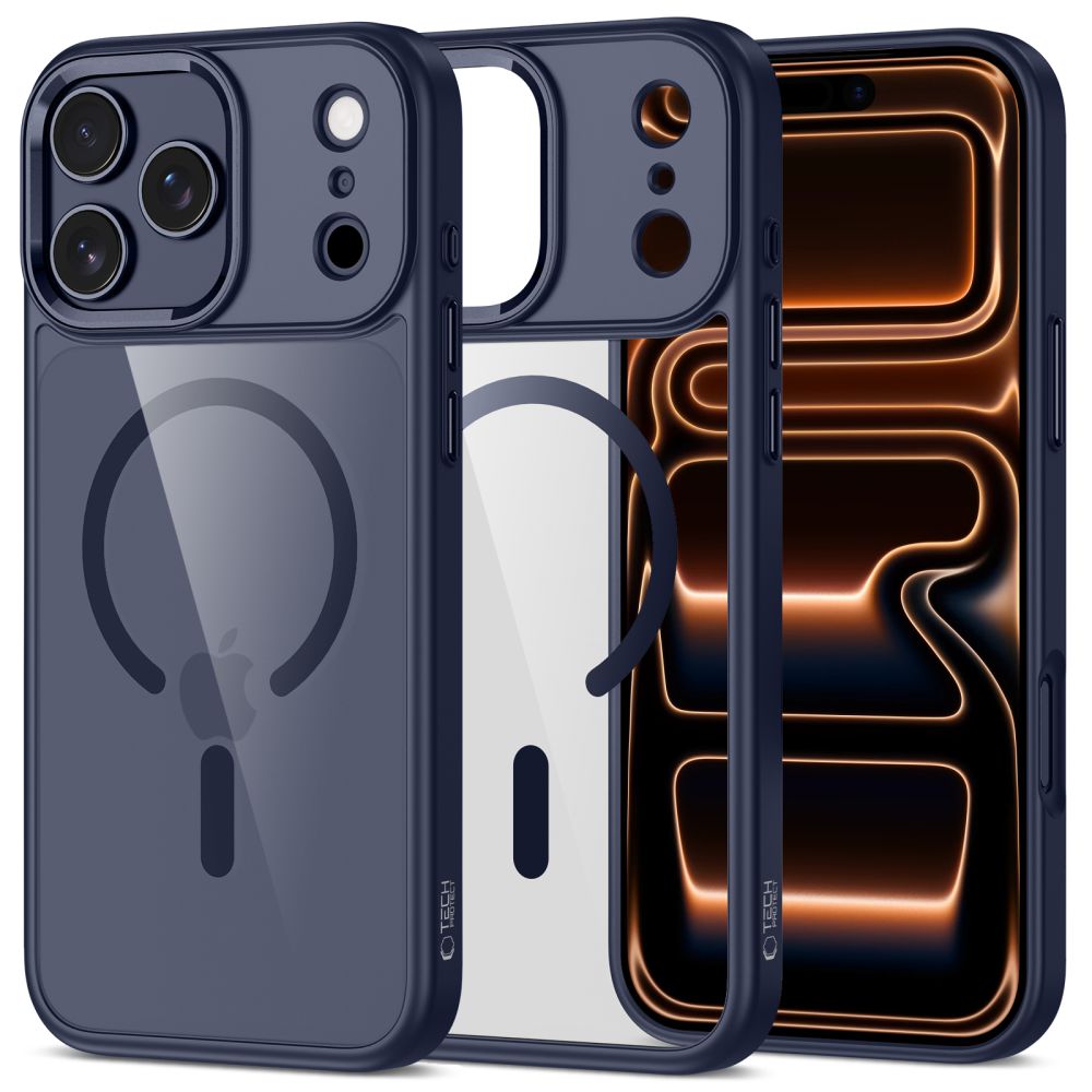Tech-Protect MagMat MagSafe Case for iPhone 17 Pro Max - Transparent - Navy Blue_0