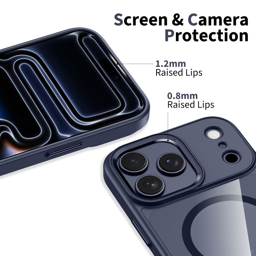 Tech-Protect MagMat MagSafe Case for iPhone 17 Pro Max - Transparent - Navy Blue_2