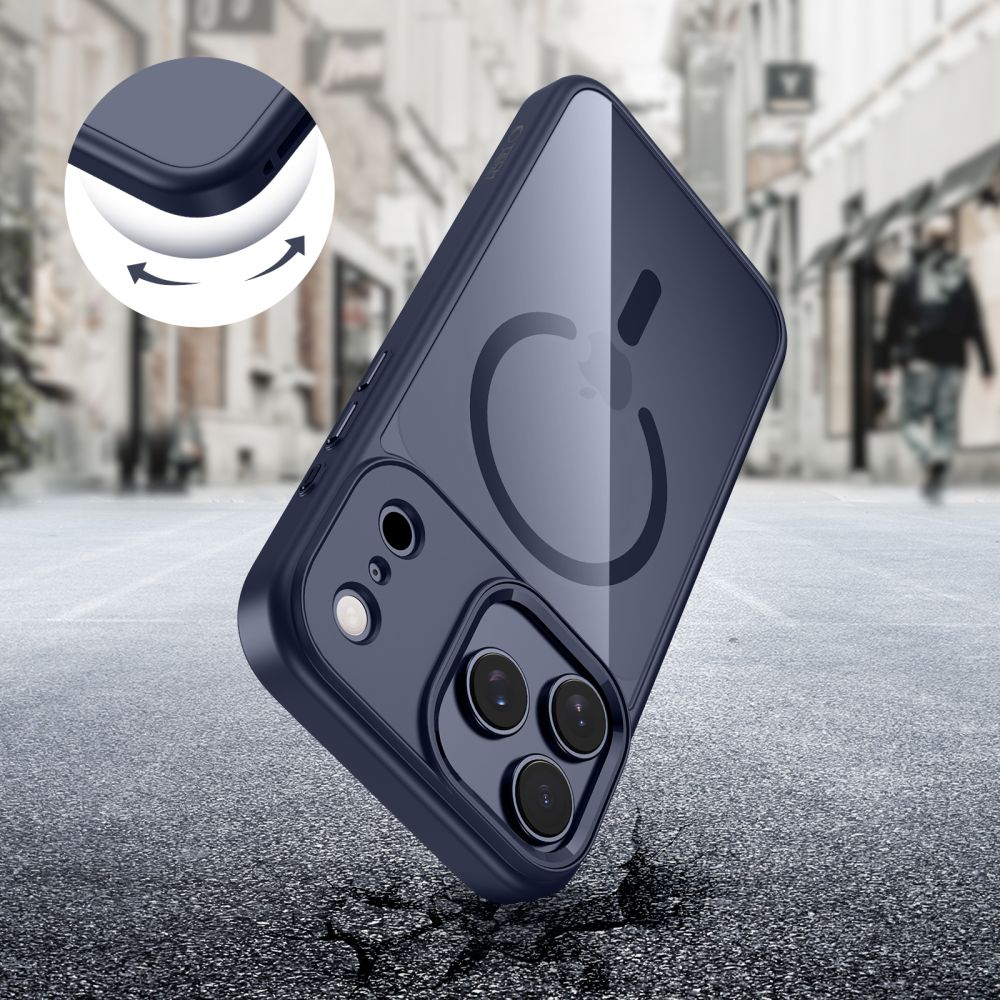 Tech-Protect MagMat MagSafe Case for iPhone 17 Pro Max - Transparent - Navy Blue_4