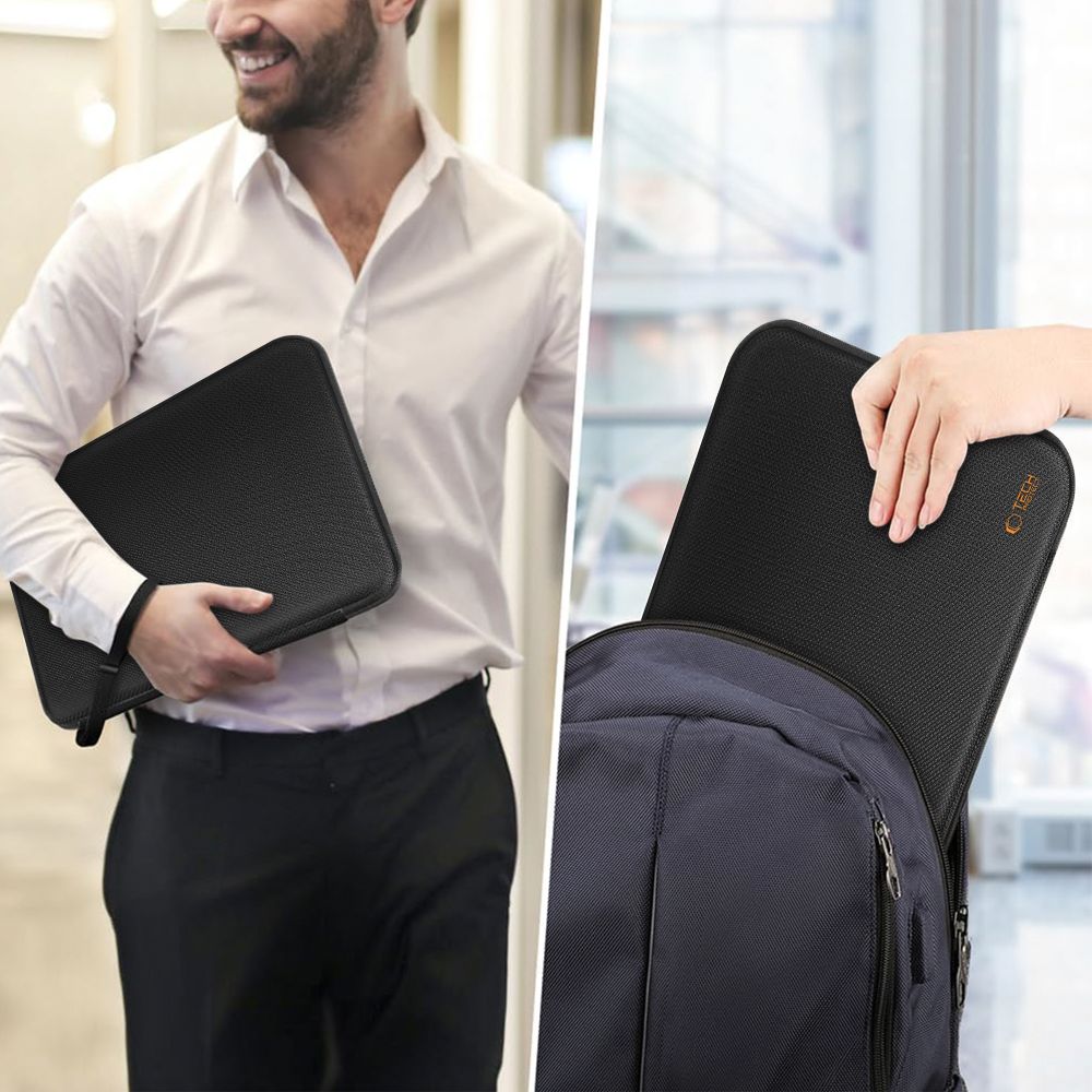 Tech-Protect Hardpouch for 15-16 Laptops - Black and Orange_9