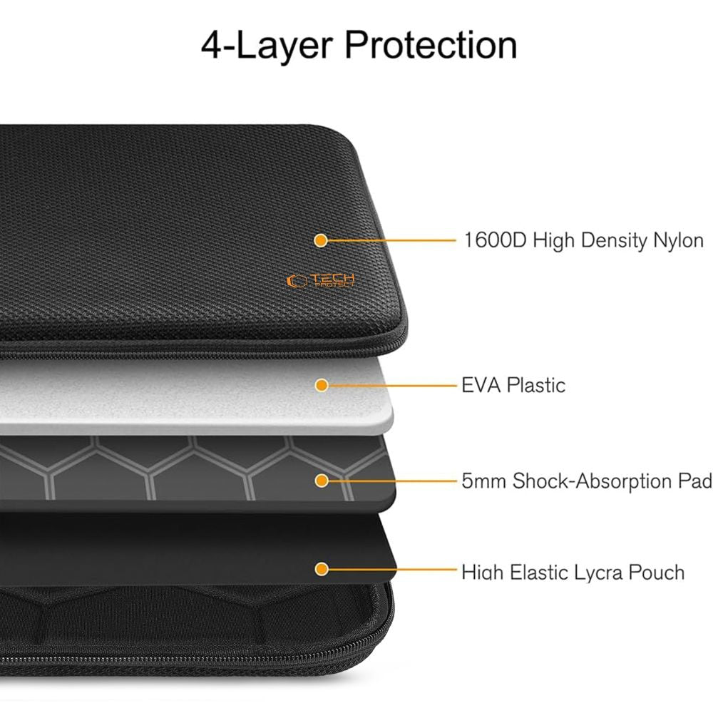 Tech-Protect Hardpouch for 15-16 Laptops - Black and Orange_7