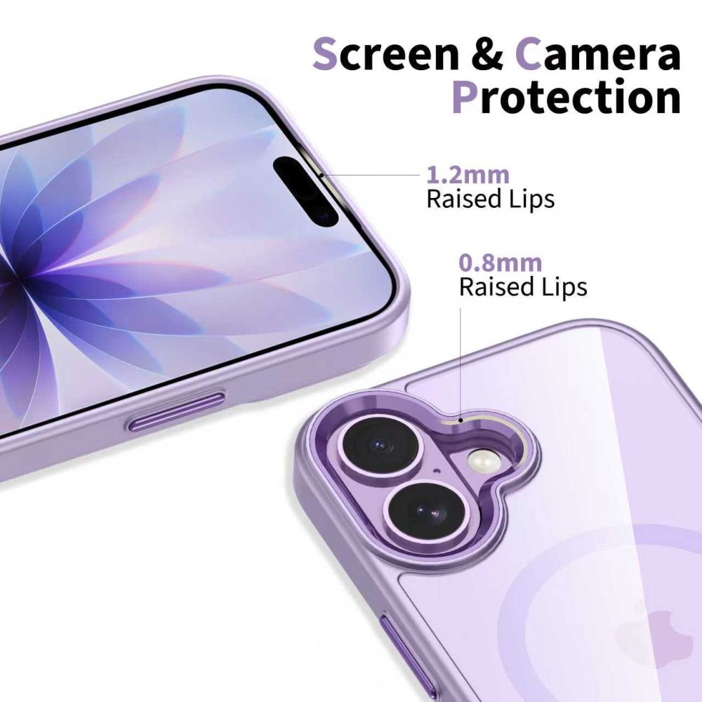 Tech-Protect MagMat MagSafe Case for iPhone 17 - Transparent Purple_4