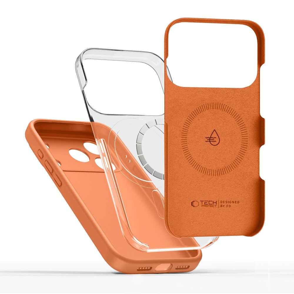 Tech-Protect Silicone MagSafe Case for iPhone 17 Pro Max - Orange_4