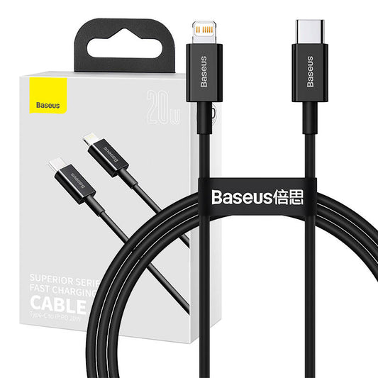 Baseus Superior Series Cable USB-C to iP, 20W, PD, 1m (black)_0