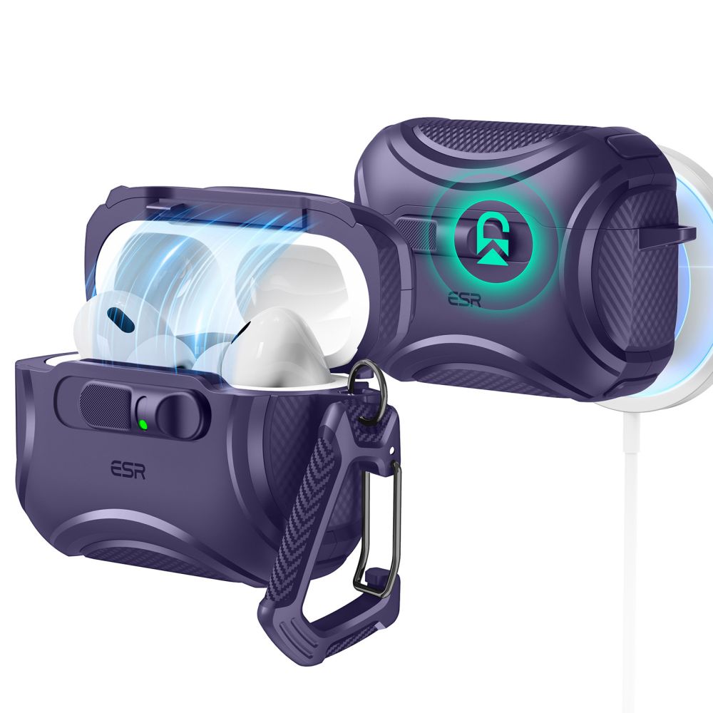 ESR Cyber ​​FlickLock MagSafe Case for AirPods Pro 3 - Purple_0