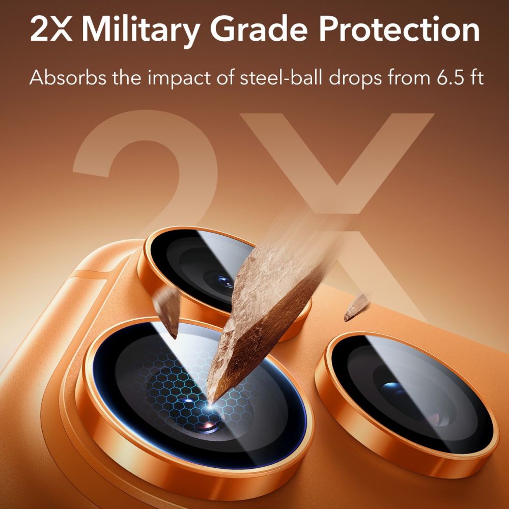 ESR Armorite Camera Lens Glass for iPhone 17 Pro / Max / 15 Pro / Max / 16 Pro / Max / 17 Pro / Max - Orange_4