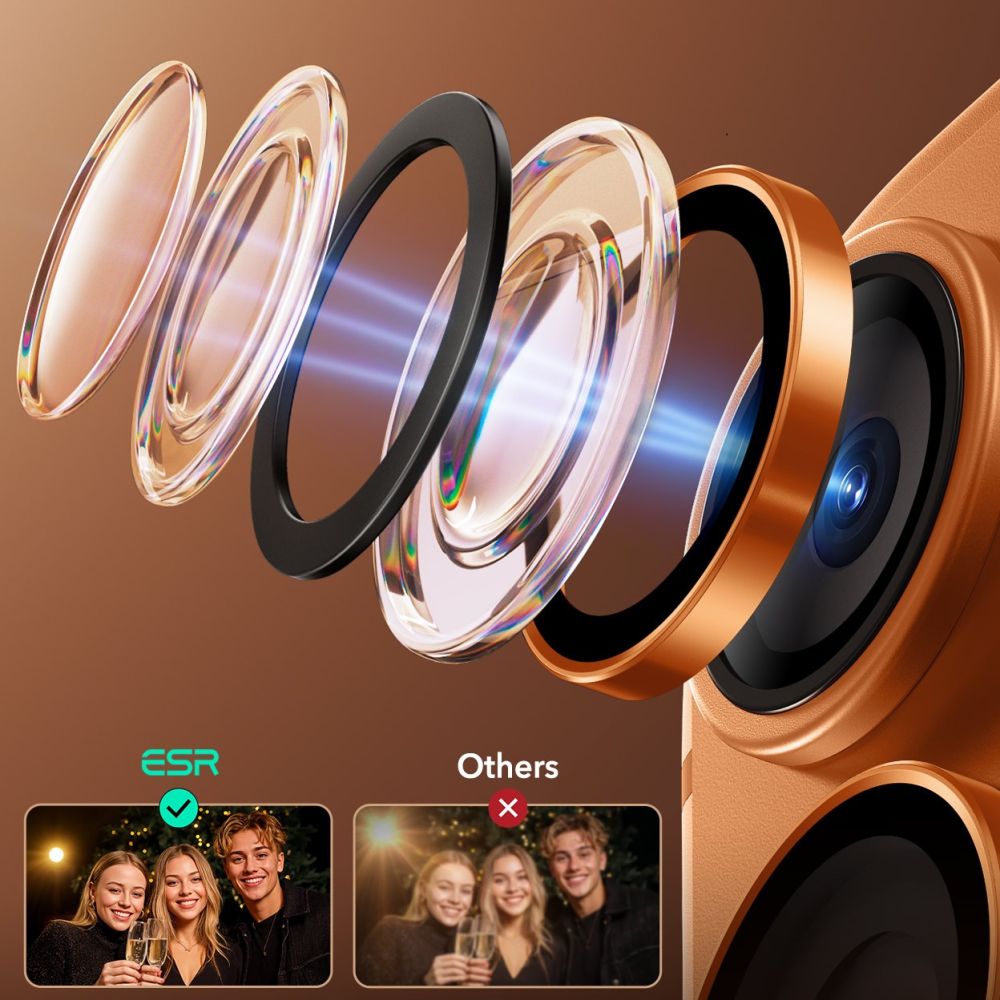 ESR Armorite Camera Lens Glass for iPhone 17 Pro / Max / 15 Pro / Max / 16 Pro / Max / 17 Pro / Max - Orange_5