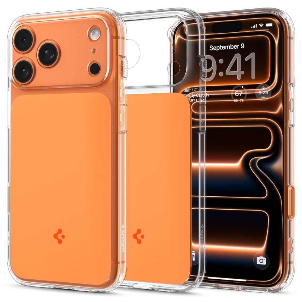 Hard Case Spigen Ultra Hybrid T with MagSafe for Apple iPhone 17 Pro Max, Glossy Orange ACS10474_0