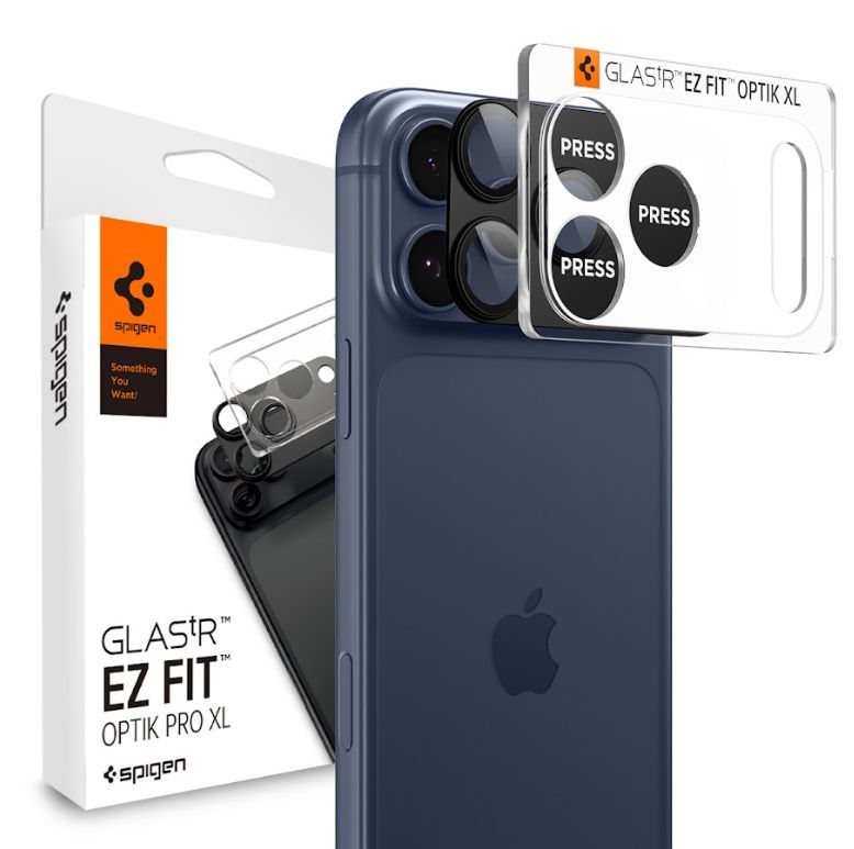 Camera Lens Protector Spigen GlastR EZ FIT Optik Pro XL for Apple iPhone 17 Pro Max, Black AGL10649_0