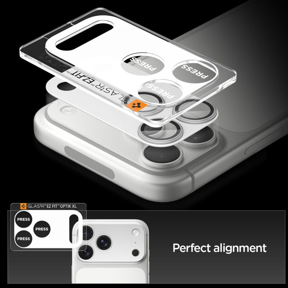 Camera Lens Clear Protector Spigen GlastR EZ FIT Optik Pro XL for Apple iPhone 17 Pro Max, Silver AGL10652_4
