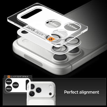 Camera Lens Clear Protector Spigen GlastR EZ FIT Optik Pro XL for Apple iPhone 17 Pro Max, Silver AGL10652_4