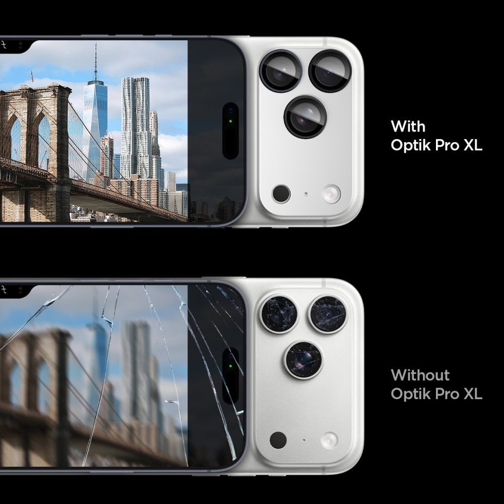 Camera Lens Clear Protector Spigen GlastR EZ FIT Optik Pro XL for Apple iPhone 17 Pro Max, Silver AGL10652_5