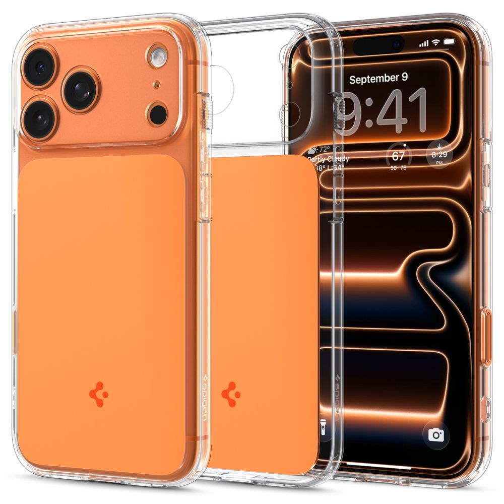Hard Case Spigen Ultra Hybrid T with MagSafe for Apple iPhone 17 Pro, Glossy Orange ACS10477_0