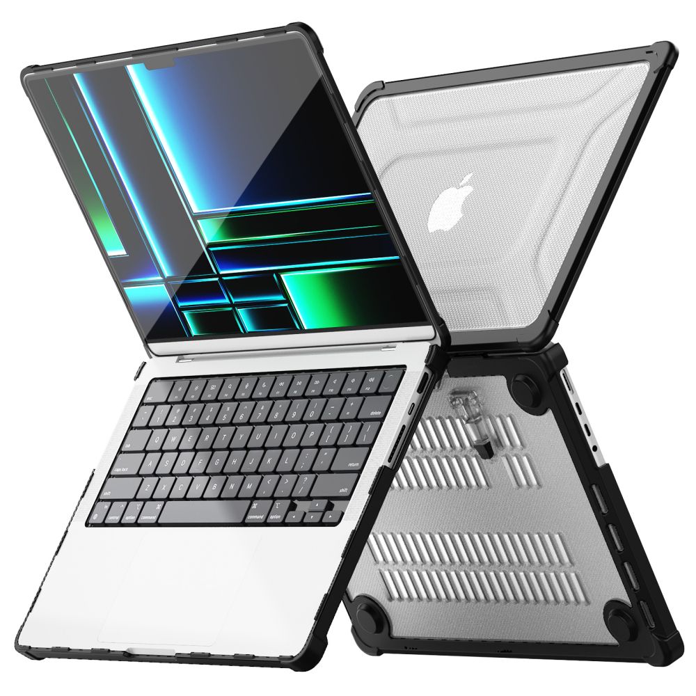 Tech-Protect SmartShell Pro case for Macbook Pro 14 M1 / M2 / M3 / M4 / M5 2021-2025 - black and transparent_2