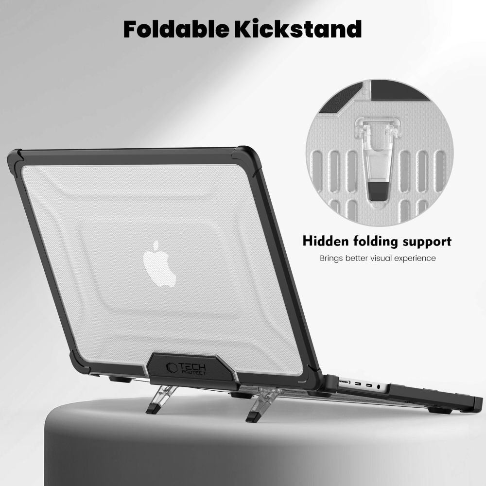 Tech-Protect SmartShell Pro case for Macbook Pro 14 M1 / M2 / M3 / M4 / M5 2021-2025 - black and transparent_3