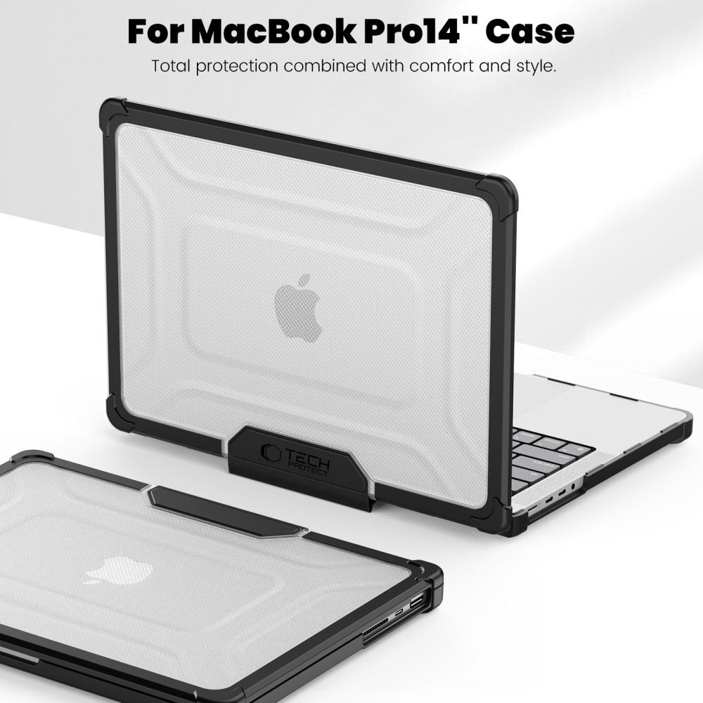 Tech-Protect SmartShell Pro case for Macbook Pro 14 M1 / M2 / M3 / M4 / M5 2021-2025 - black and transparent_4