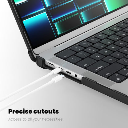 Tech-Protect SmartShell Pro case for Macbook Pro 14 M1 / M2 / M3 / M4 / M5 2021-2025 - black and transparent_5