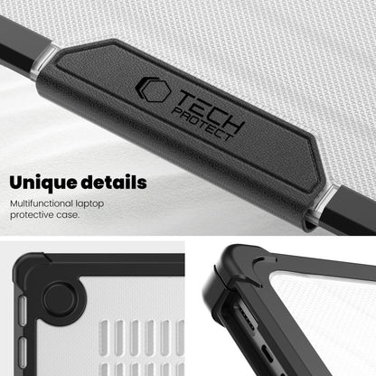 Tech-Protect SmartShell Pro case for Macbook Pro 14 M1 / M2 / M3 / M4 / M5 2021-2025 - black and transparent_7