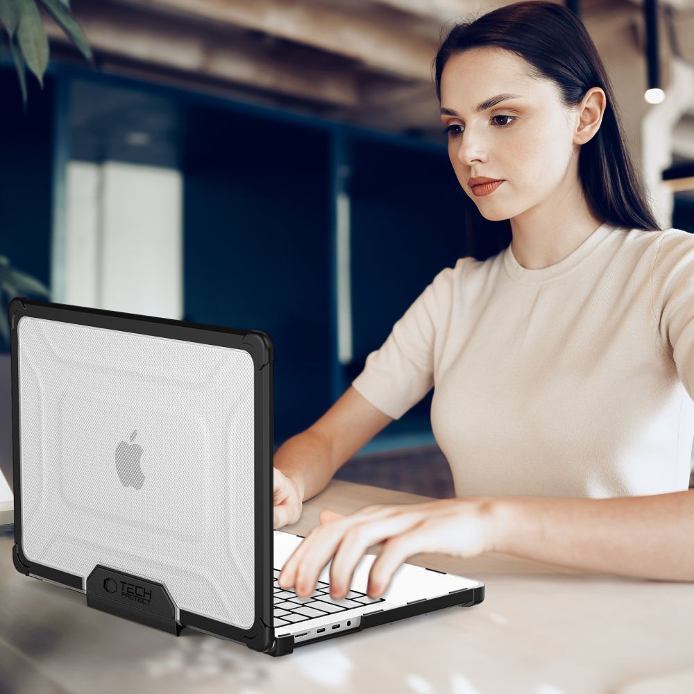 Tech-Protect SmartShell Pro case for Macbook Pro 14 M1 / M2 / M3 / M4 / M5 2021-2025 - black and transparent_8