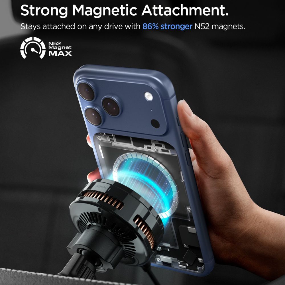 Spigen Essential EV25MFAQ Magnetic MagSafe Car Air Vent Mount - Black_4