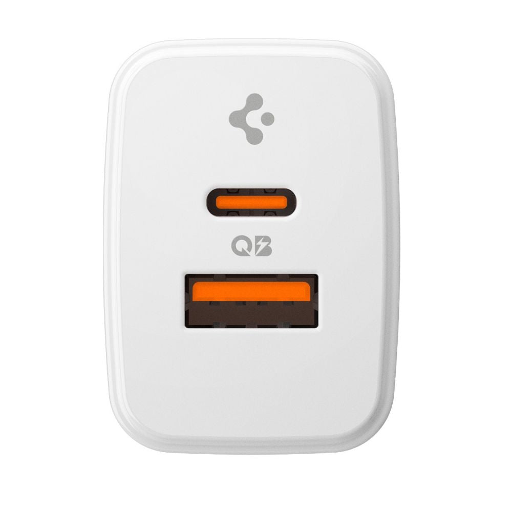 Wall Charger Spigen Essential, 20W, 3A, 1 x USB-A - 1 x USB-C, White ACH08704 _1