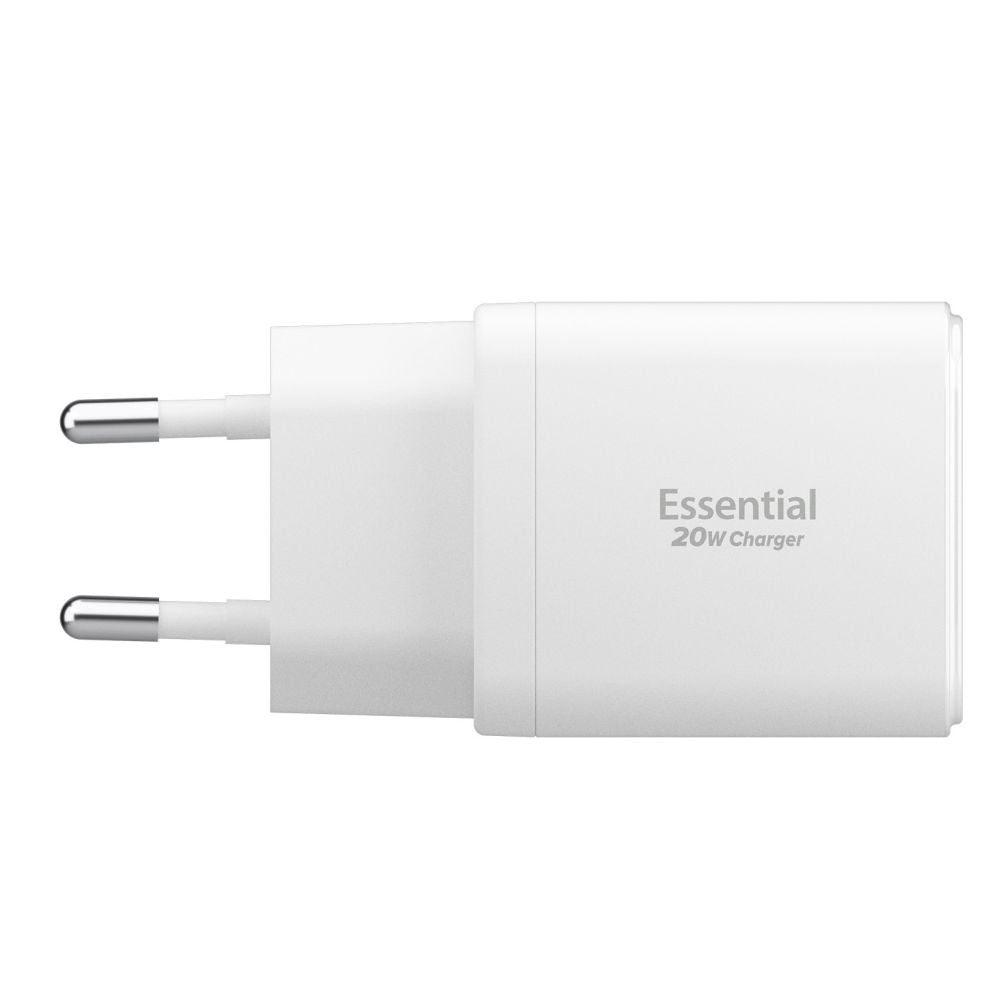 Wall Charger Spigen Essential, 20W, 3A, 1 x USB-A - 1 x USB-C, White ACH08704 _2