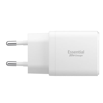 Wall Charger Spigen Essential, 20W, 3A, 1 x USB-A - 1 x USB-C, White ACH08704 _2