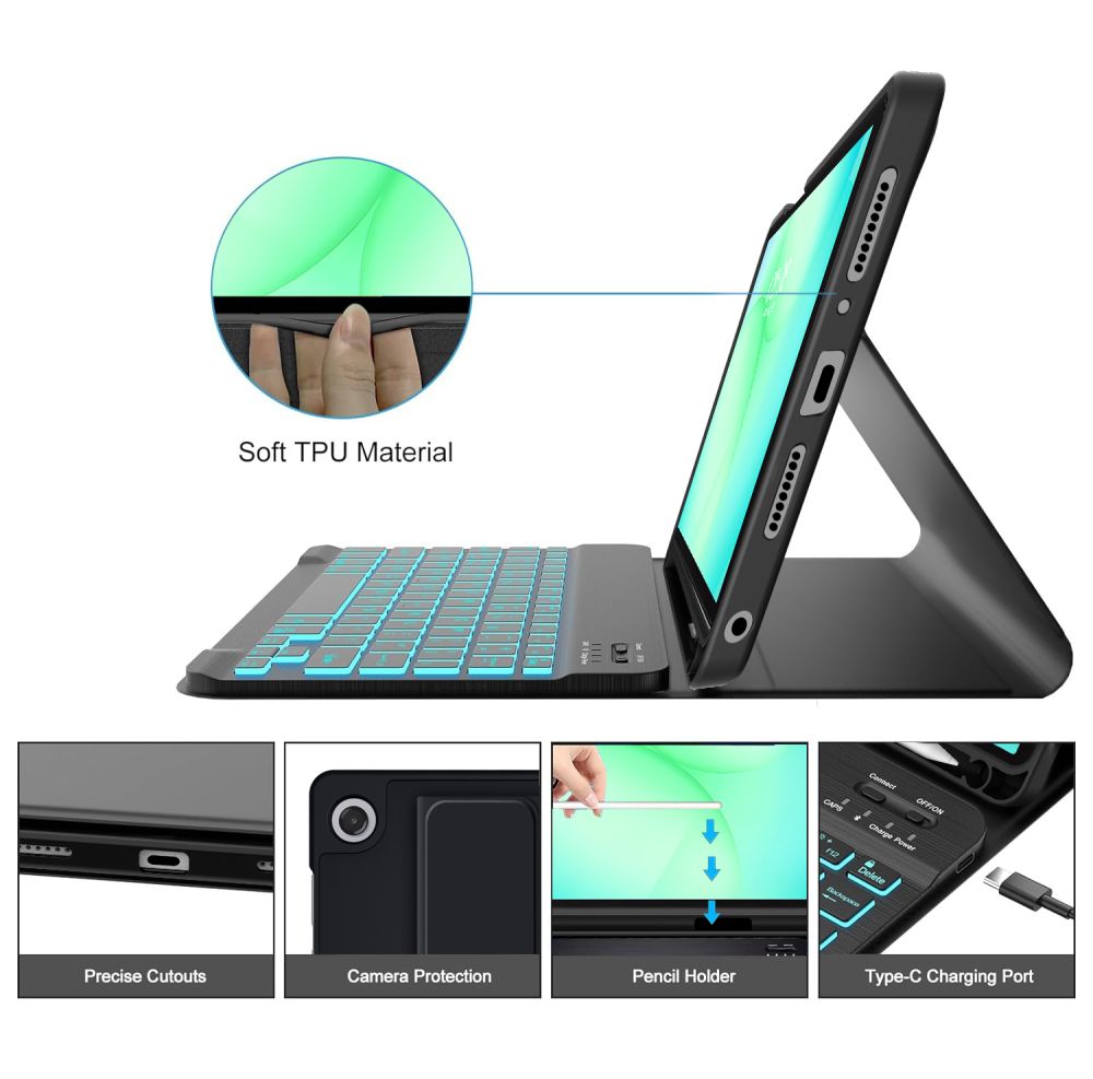 Tech-Protect SC Pen Case for Samsung Galaxy Tab A9+ / A11+ Plus 11.0 X210 / X215 / X216 / X230 / X235 / X236 - Black_4