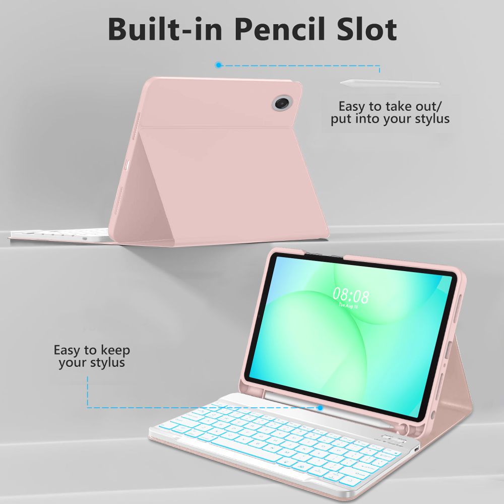 Tech-Protect SC Pen Case for Samsung Galaxy Tab A9+ / A11+ Plus 11.0 X210 / X215 / X216 / X230 / X235 / X236 - Pink_3