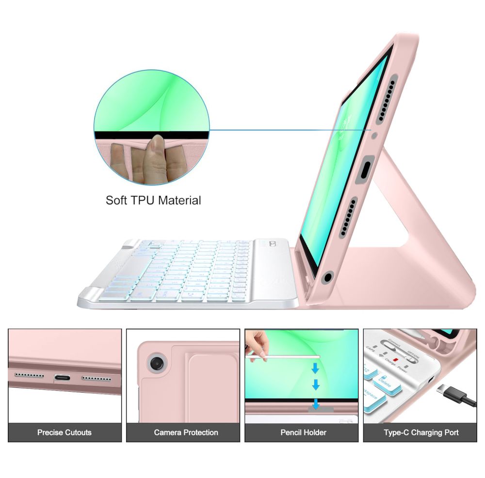 Tech-Protect SC Pen Case for Samsung Galaxy Tab A9+ / A11+ Plus 11.0 X210 / X215 / X216 / X230 / X235 / X236 - Pink_4