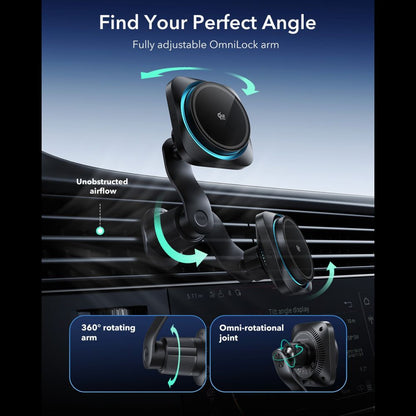 ESR OmniLock Qi2.2 Magnetic MagSafe Car Air Vent Mount - Black_5