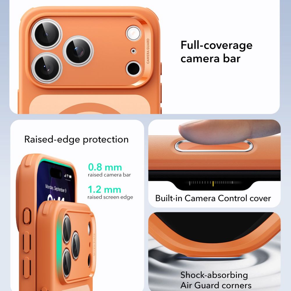 ESR Classic Hybrid MagSafe Case for iPhone 17 Pro Max - Clear Orange_2