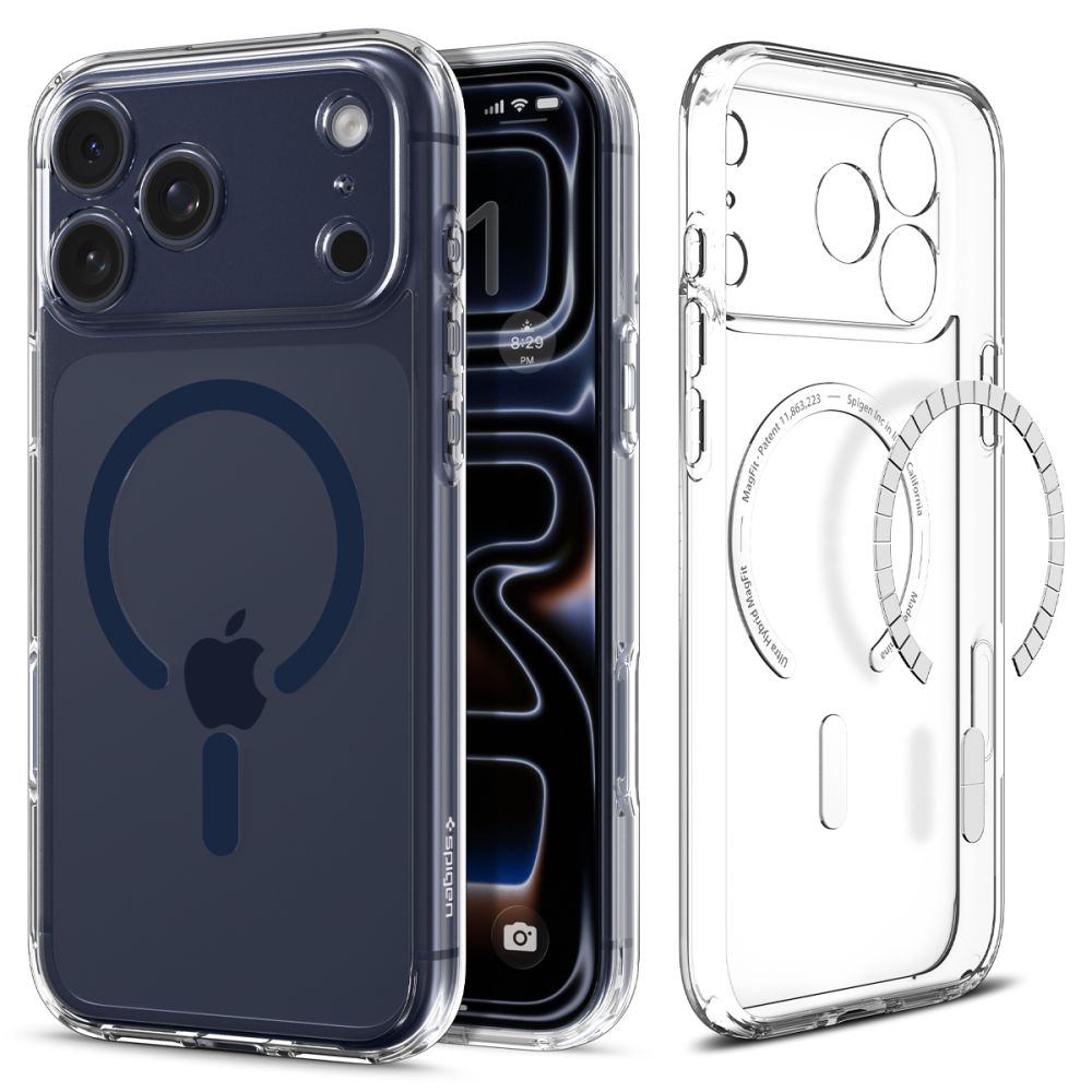 Hard Case Spigen Ultra Hybrid with MagSafe for Apple iPhone 17 Pro Max, Clear Deep Blue ACS11108_0
