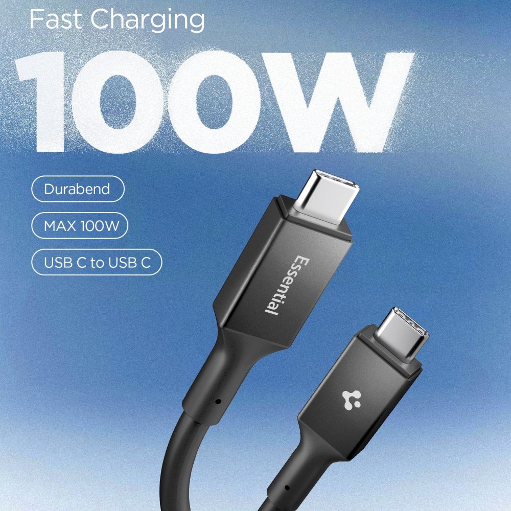 USB-C to USB-C Cable Spigen EB10020CC, 100W, 5A, 2m, Black ACA09460 _1