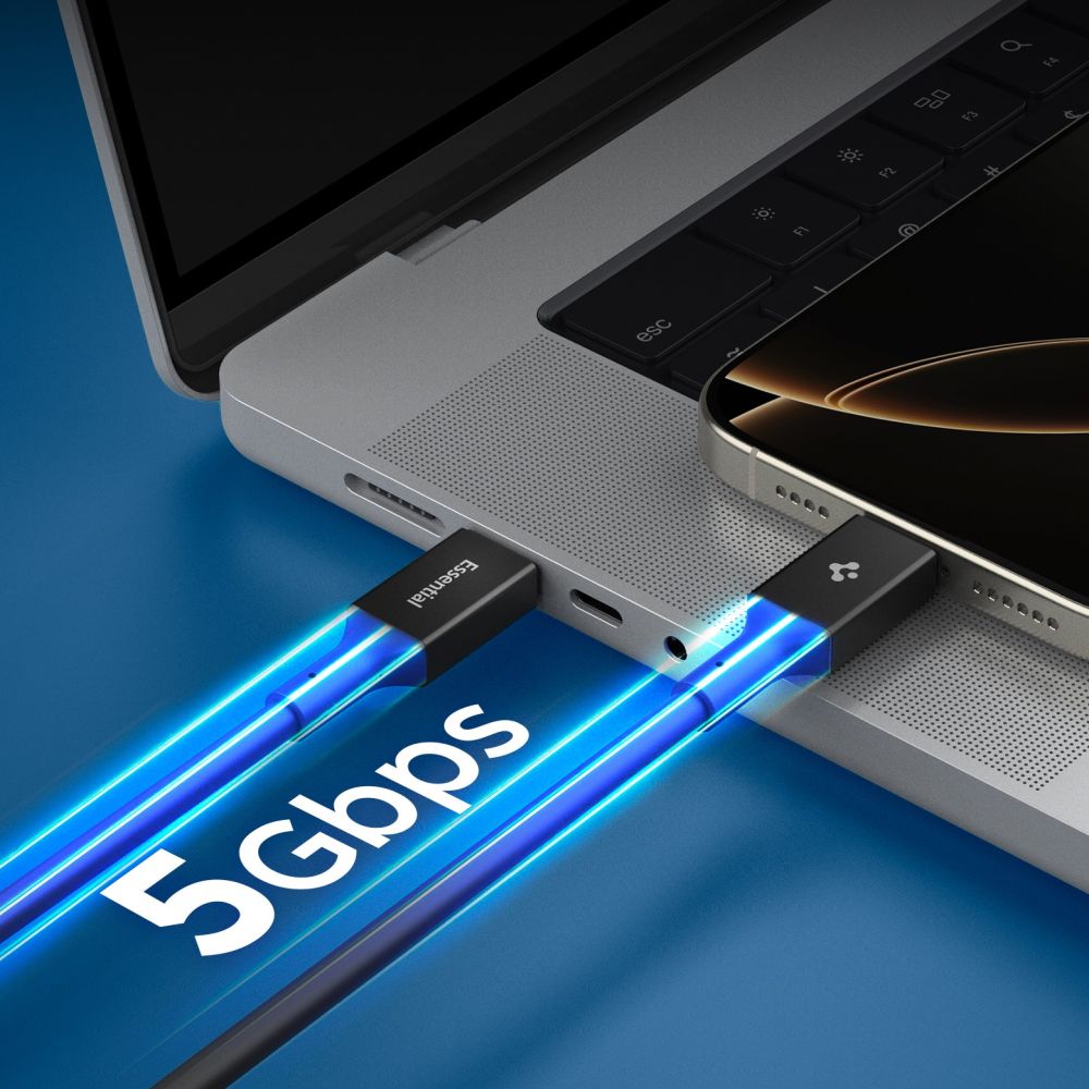 USB-C to USB-C Cable Spigen EB10020CC, 100W, 5A, 2m, Black ACA09460 _2