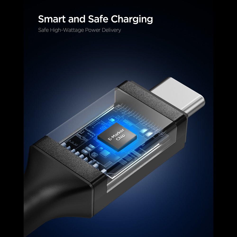 USB-C to USB-C Cable Spigen EB10020CC, 100W, 5A, 2m, Black ACA09460 _3