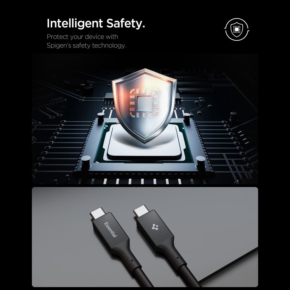 USB-C to USB-C Cable Spigen EB10020CC, 100W, 5A, 2m, Black ACA09460 _5