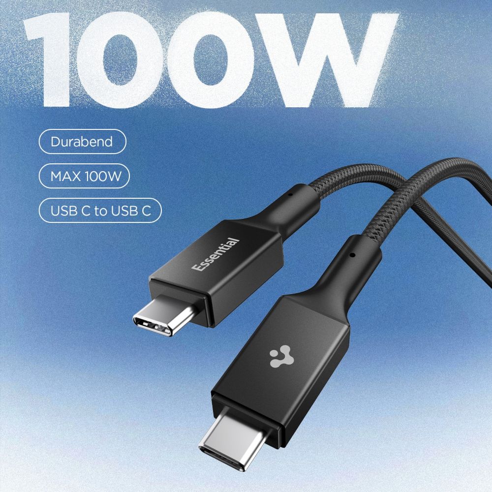 USB-C to USB-C Cable Spigen EB10010CC, 100W, 5A, 1m, Black ACA09459 _2