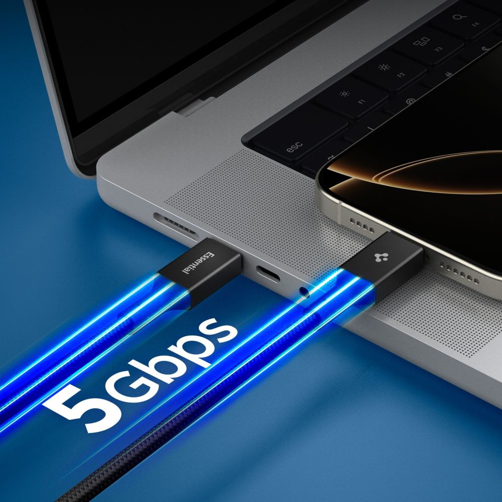 USB-C to USB-C Cable Spigen EB10010CC, 100W, 5A, 1m, Black ACA09459 _4