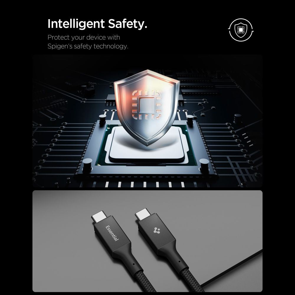 USB-C to USB-C Cable Spigen EB10010CC, 100W, 5A, 1m, Black ACA09459 _6