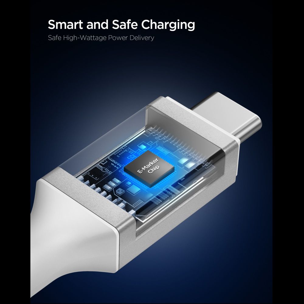 USB-C to USB-C Cable Spigen EB24012CC, 240W, 1.2m, White ACA08776_2