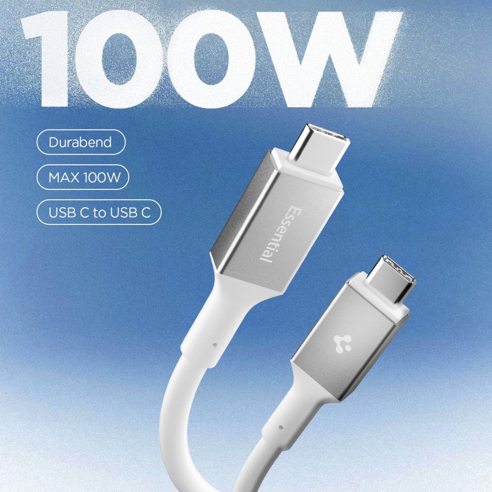USB-C to USB-C Cable Spigen EB10020CC, 100W, 5A, 2m, White ACA08775 _1