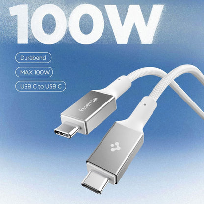 USB-C to USB-C Cable Spigen EB10010CC, 100W, 5A, 1m, White ACA08774 _2