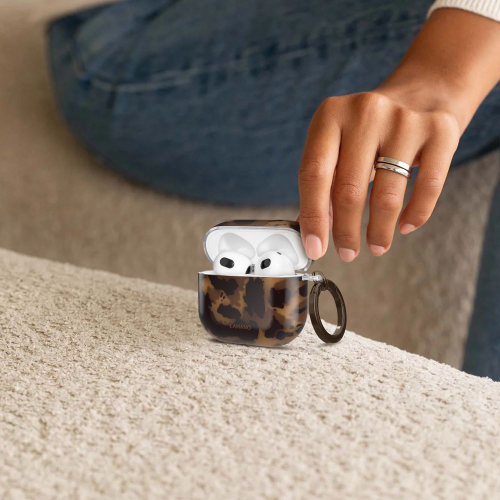 Tech-Protect Lamano case for AirPods 4 - brown and black_4