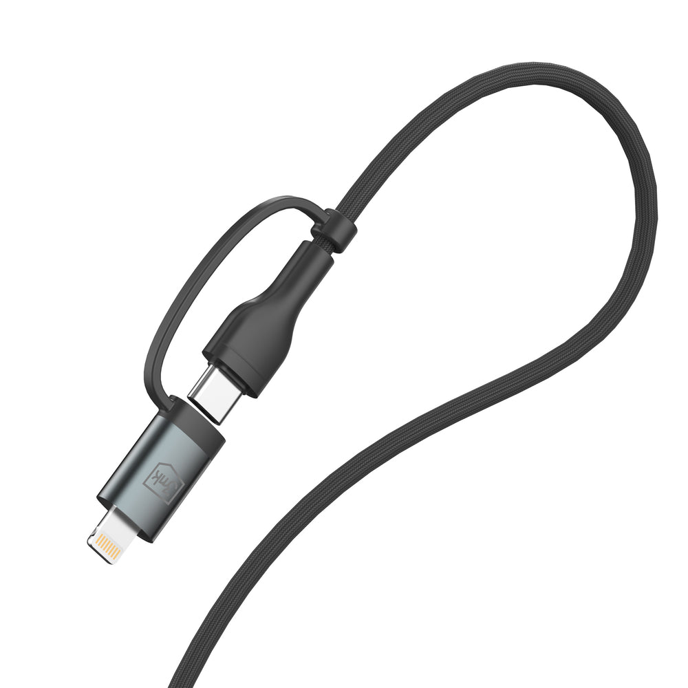 3mk Hyper Cable N-SERIES 2 in 2 USB-A / USB-C and USB-C / Lightning 1.2m QC 3.0 9V/2A 60W - black_8
