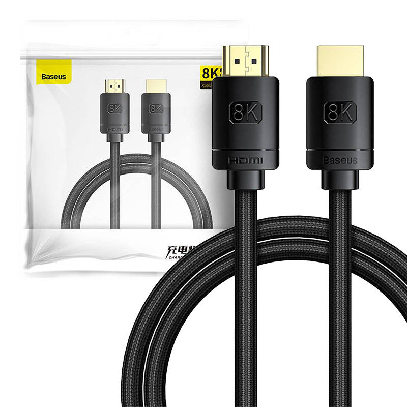 Baseus High Definition Series HDMI 2.1 cable, 8K 60Hz, 3D, HDR, 48Gbps, 1m (black)_0