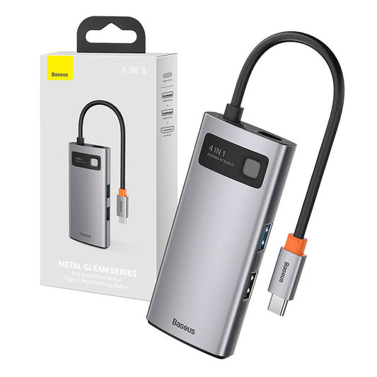 Hub 4in1 Baseus Metal Gleam Series, USB-C to USB 3.0 + USB 2.0 + HDMI + USB-C PD_0